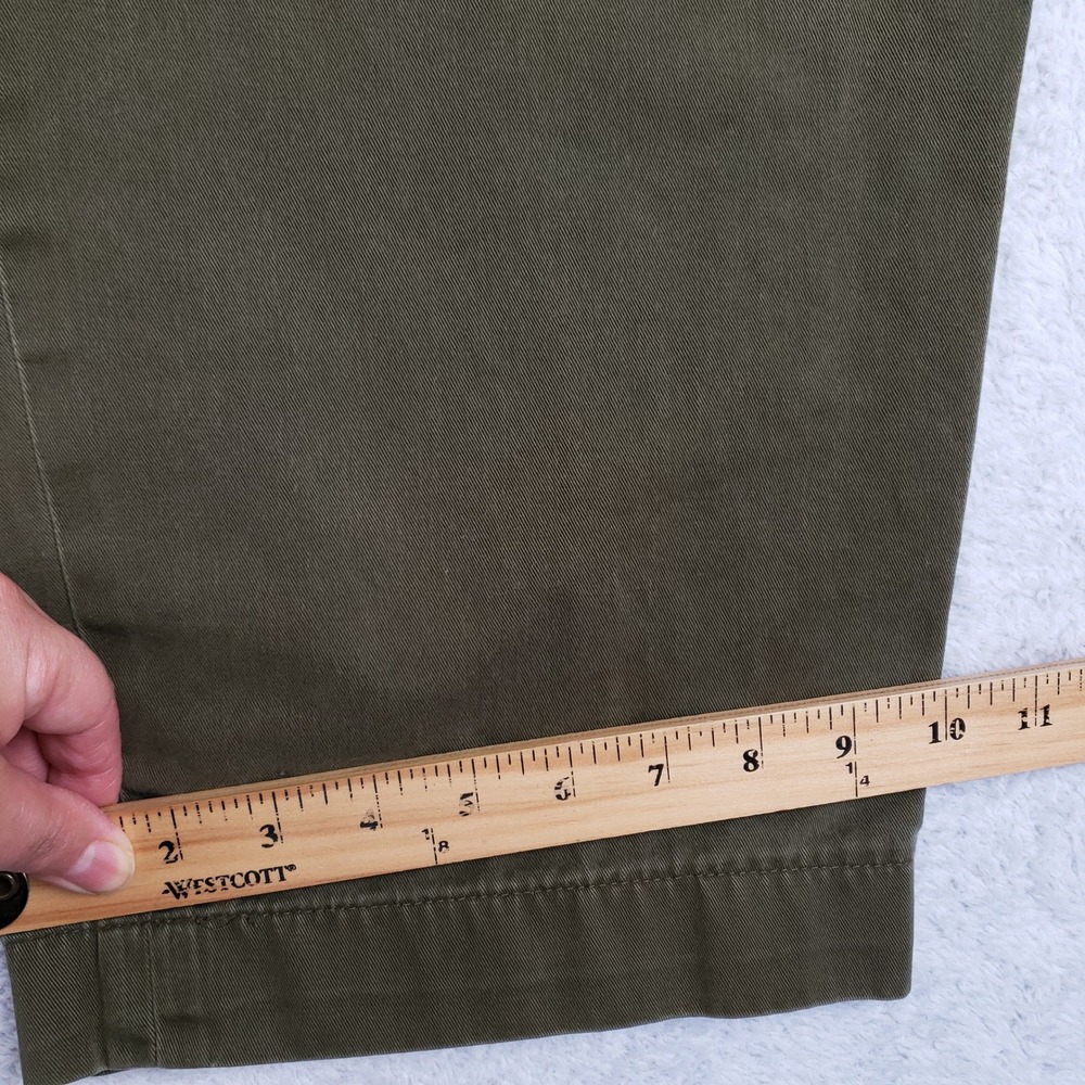 Polo Ralph Lauren Andrew Pant Mens 44x28 Olive Green Pleated Cotton Chino Big - Picture 6 of 12